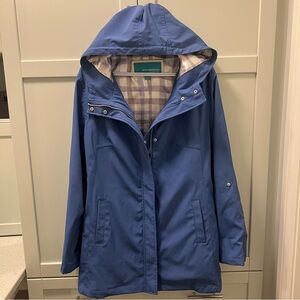 WEATHERPROOF Anorak Periwinkle Blue Raincoat Adjustable Sleeves, Lined Size XL